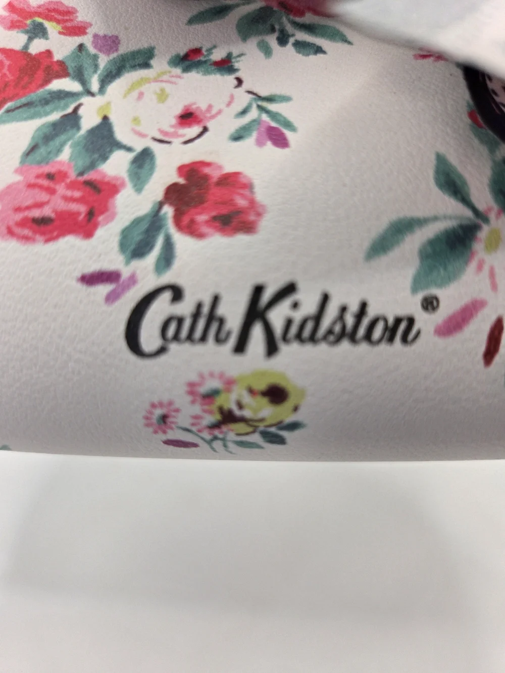 Cath Kidston White Pink Floral Mini Compact Coin Tote Bag